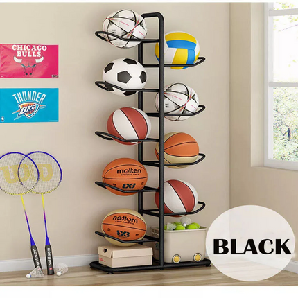 Ball  Rack Basketball Holder Garage Sports Organizer 9-Ball Display Stand