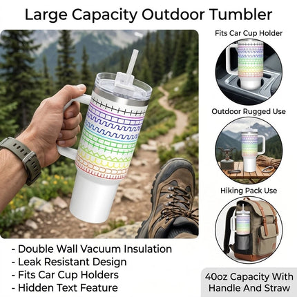 Funny Hidden Message Tumbler 40oz Insulated Cup Sarcastic Office Gift