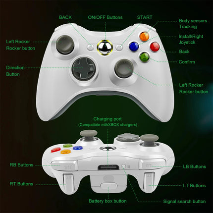 Wireless Game Controller Gamepad For MS XBOX 360 Console Windows 10 8 7