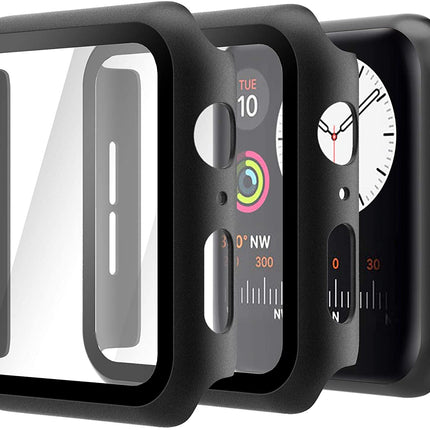 2pcs Apple Watch IWatch Screen Protector Case Full Cover Black