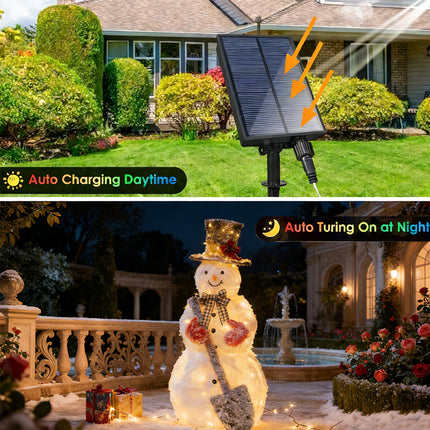 120cm Solar Powered Christmas Decoration Lights Snowman Metal Frame LED Light