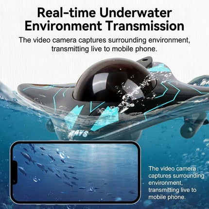 6CH RC Submarine Boat w/ Camera WiFi FPV Underwater Remote Control Toy Gift