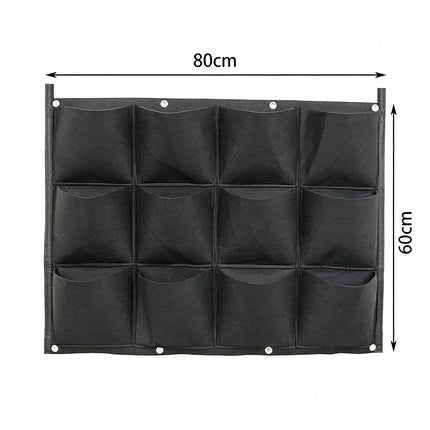 2PCS 12-Pocket Vertical Wall Planter Bags, Hanging Herb Plant Grow Bags for Home Decor
