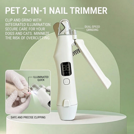 Electric Pet Nail Grinder Low Noise Dog Cat Claw Trimmer Grooming Tool 1 Pack