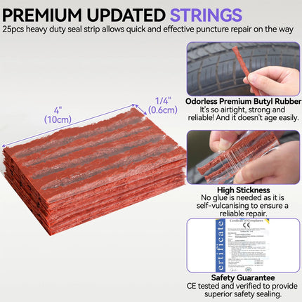 75pcs Heavy Duty Tyre Puncture Repair Tool Tire Mending Kit For Auto Motorbike