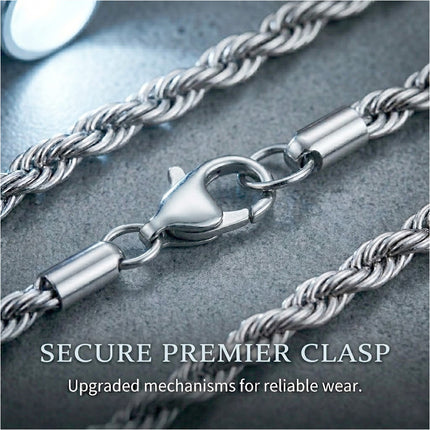Chain Link Curb Necklace Men Women Stainless Steel Silver