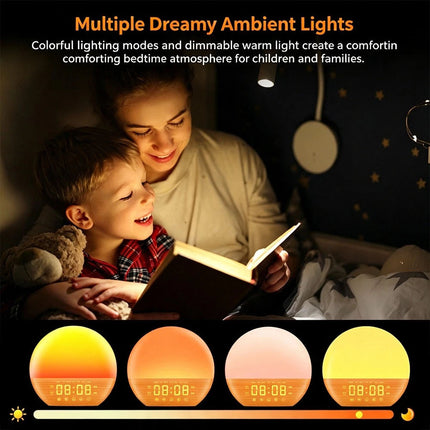 Sunrise Alarm Clock FM Radio White Noise Sleep Aid Night Lamp Bluetooth Speaker