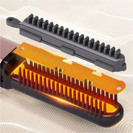 Rose Gold Cordless Mini Hair Straightener Brush USB Rechargeable