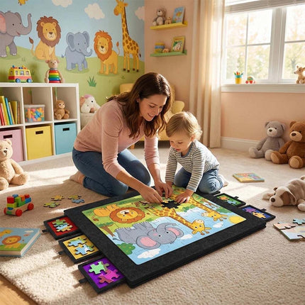 Felt Puzzle Board Felt Jigsaw Puzzle Board Tilting Puzzle Table 1000Pcs Storage