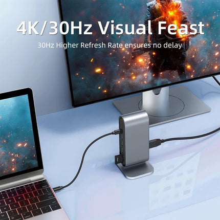 12 Ports HD/VGA/Audio/TF card/USB 3.0/PD 100W Fast Charging Charger Dock Station