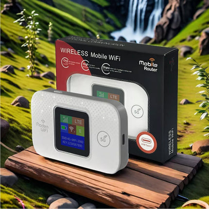 For Portable 5G LTE Wireless WiFi Router Mobile Broadband LCD MIFI Hotspot White