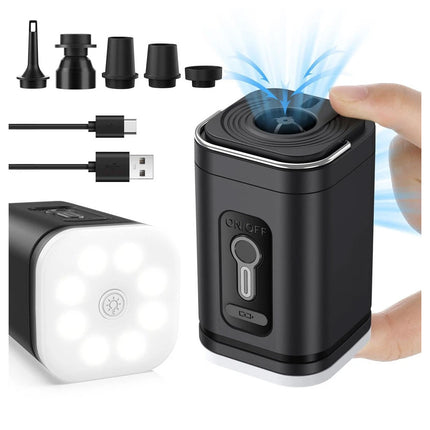 Outdoor Mini Air Pump For Mattress Mat Camping Electric Inflator USB Inflatable Black