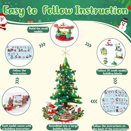 Advent Calendar 24 Days Xmas Countdown Gift Christmas Tree Building Toy Set ST-21