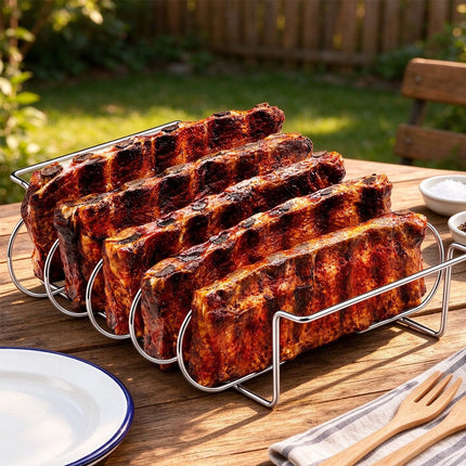 1/2PCS Rib Rack for Smoking and Grilling, Holds 6 Full Racks, Rust-Resistant