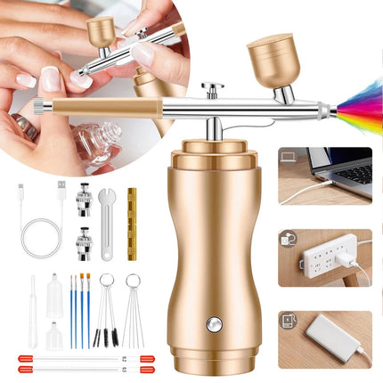 Portable Nail Air Brush with Compressor Nails Art Cake Painting Craft Airbrush