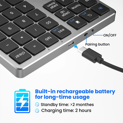 35 Keys Bluetooth-compatible Wireless Numeric Keypad Dual Mode Keyboard
