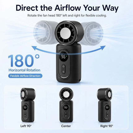 Portable Mini Semiconductor Cooling fan 5-Speed Airflow Control Rechargeable