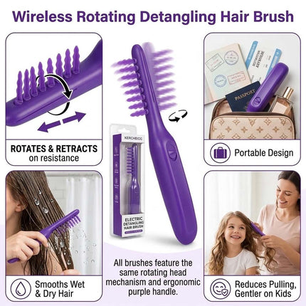 Electric Detangling Brush Portable Adult Wet Dry Hair Detangler