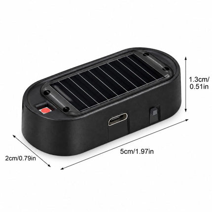 Solar Power Car LED Fake Dummy Alarm Warning Security Anti Theft Flashing Light