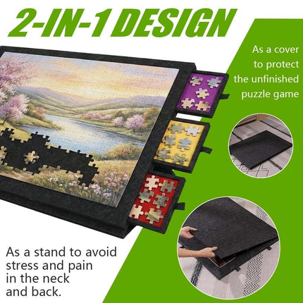 Felt Puzzle Board Felt Jigsaw Puzzle Board Tilting Puzzle Table 1000Pcs Storage