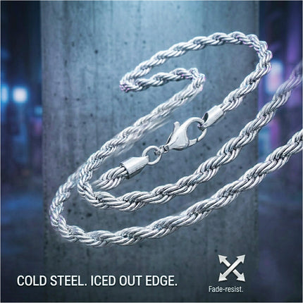 Chain Link Curb Necklace Men Women Stainless Steel Silver
