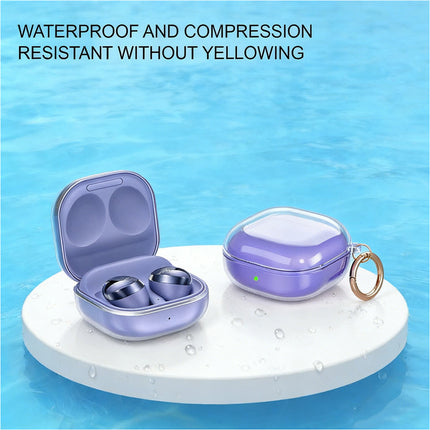 Purple Silicone Protective Cover Case Clear Samsung Galaxy Buds 2 Live Pro Earbuds With