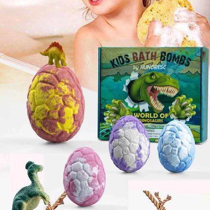 6PC/Box Dinosaur Bath Bombs for  with Surprise Inside, Natural Dino Egg Bath