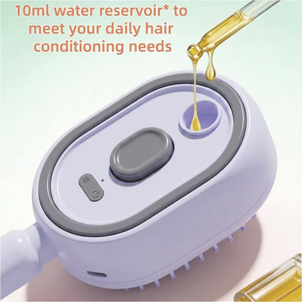 Purple Electric Scalp Massage Comb Red Light Hair Care Brush Rechargeable Head Massager