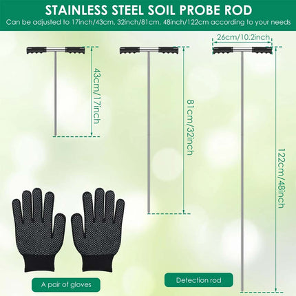 Stainless Steel Soil Probe Rod Height Adjustable Ground Probe Rod with T qrXdC·