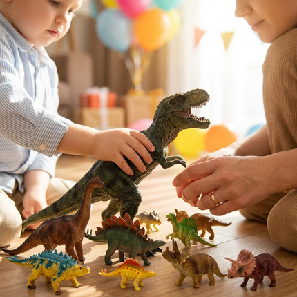 46Pcs Realistic Dinosaur Figure Playset with Eggs Trees,Dinosaur Toys