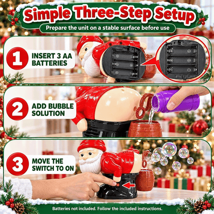 Automatic Santa Claus Bubble Machine With Music Farting Bubble Blower Fun Toy