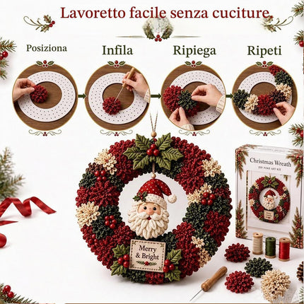 Handmade 3D Fabric Poke Wreath DIY Kit Christmas Wreath Making Set Craft Gift