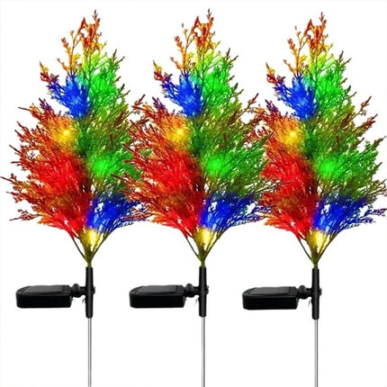 4 X Solar Lights Outdoor Stake Pine Tree Lamps Christmas Garden Lawn Yard Decor
