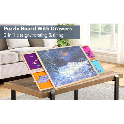 1500PCS Puzzle Table Tilting Adjustable Jigsaw Puzzle Board 4 Drawers 89x68cm