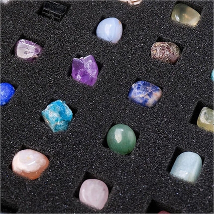 Geology Kit 43PCS Rocks Polished Crystal Stone Collection Box Christmas Gift