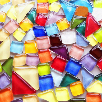 Irregular Mixed Crystal Glass 1kg Mosaic Tiles Kitchen Bathroom Art Craft Supplies
