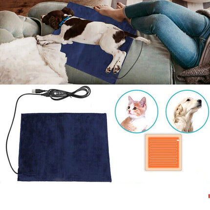 Pet USB Electric Heat Heated Heating Heater Pad Mat Blanket Bed Dog Cat Bunny 5V