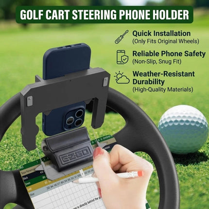 Golf Cart Steering Wheel Cell Phone Mount, Flip Up Phone Holder for Golf Cart St
