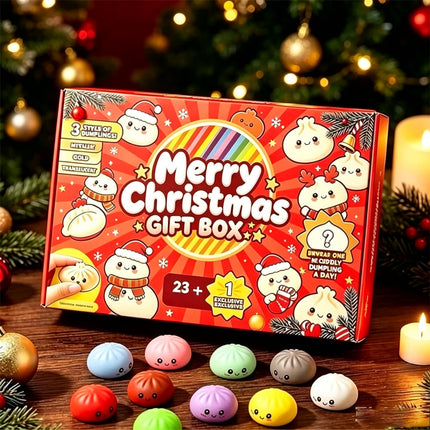 2026 Christmas Squishies Advent Calendar, 24 Days Dumpling Toys Countdown
