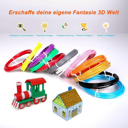 3D Printing Pen Drawing Tool LCD Screen USB Powered with Filaments for Boys And Girls Art Purple