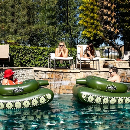 Pool Tank Float Adult Inflatable Swimming Game Toy Water blaster Holder 155 x 112 x 61cm