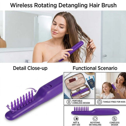 Electric Detangling Brush Portable Adult Wet Dry Hair Detangler