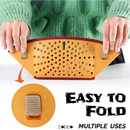 Orange Multi-purpose 6-in-1 Food Prep Board Portable Kitchen Cooking Tool
