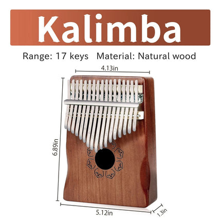 17 key Thumb Piano Mbira Mahogany Africa Finger Percussion Instrument