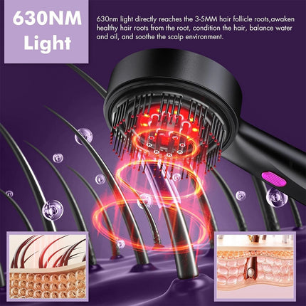 Electric Hair Growth Massage Scalp Brush Oil Applicator Red Light Therapy