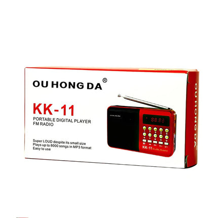 Rechargeable Mini FM Radio MP3 Player USB TF SD Card Portable Speaker Red