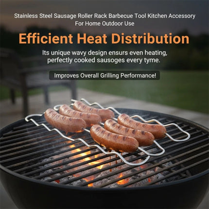 Stainless Steel Sausage Roller Rack Barbecue Tool Kitchen Accessory (3PCS)