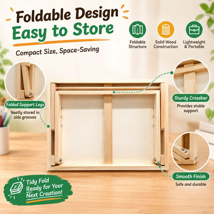 Tabletop Art Easel for Painting Foldable Wood Adjustable Desktop Painting Easel