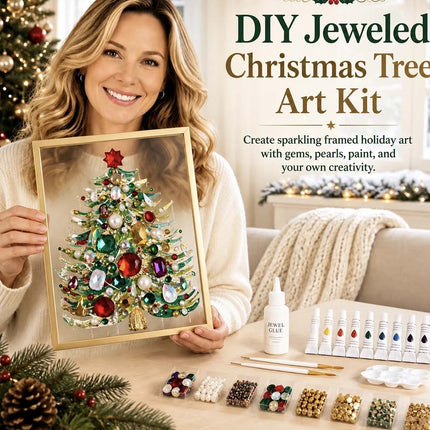 1 Set DIY Christmas Tree Art Kit Gem Art Jeweled Holiday Craft Kit Decoration
