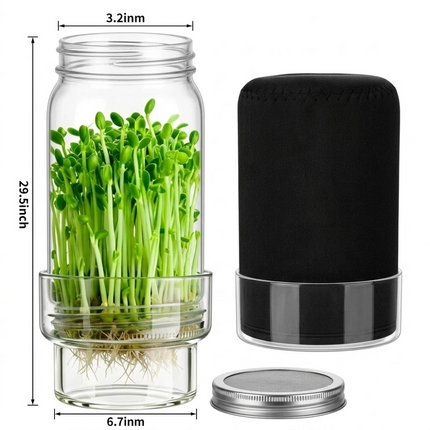 Seed Sprouter Germination Cover Kit Sprouting Mason Jars With Lids Stand